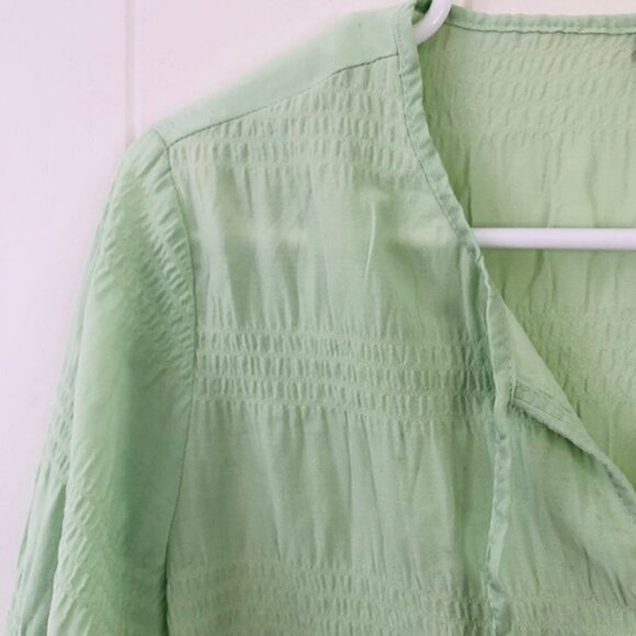 Vince Camuto Womens Blouse Light Green V-Neck Pullover with Tie Front X-Small - Picture 3 of 10